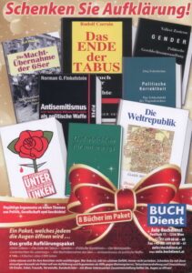 Seite 2 der Aula Jubiläumsnummer 12.2011 mit der Bewerbung von Büchern u.a. von Rolf Kosiek, Claus Nordbruch, Norman Finkelstein ...