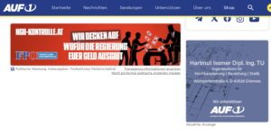 AUF1: FPÖ-Kampagne gegen NGOs, darunter verpflichtende Transparenzinformation (Screenshot AUF1)