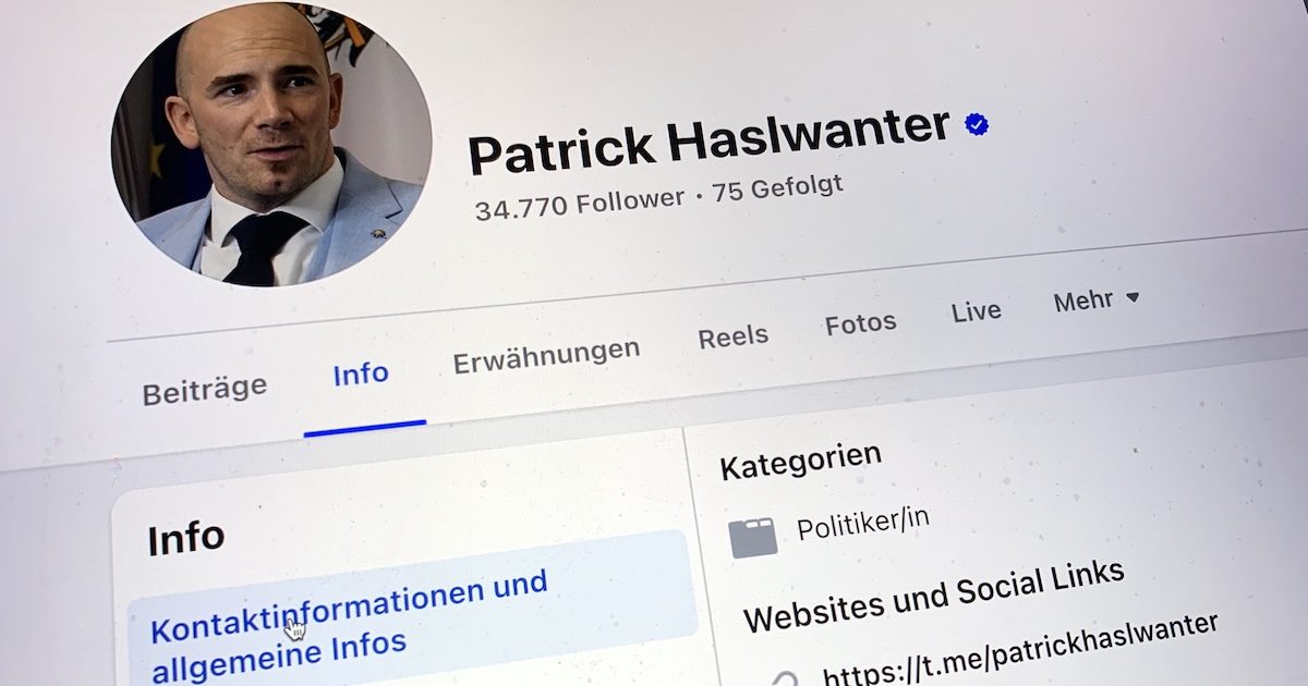 Patrick Haslwanter Facebook-Seite