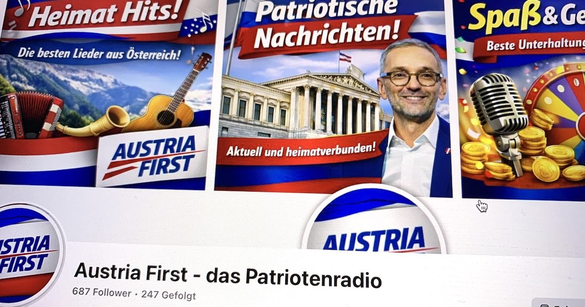 Fake-FB-Seite "Austria First" mit KI-Kickl