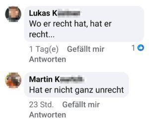 Kommentare zur Verurteilung Michael B. (Screenshot 27.1.26)