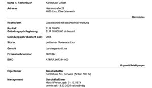 Die "Kontrafunk GmbH" im Firmenreport