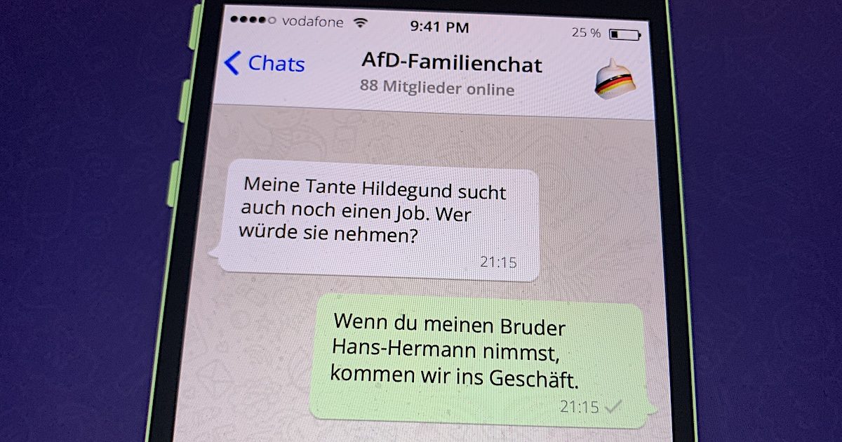 AfD-Familienchat (Symbolfoto)