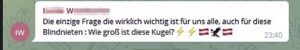 I.W. in der Telegram-Gruppe "Offlinevernetzung"
