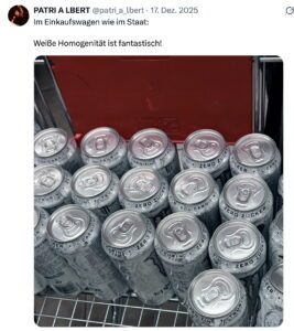 Christoph Albert: "Weiße Homogenität ist fantastisch!" (Screenshot X 17.12.25)