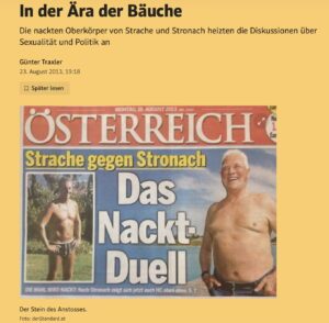 Straches Luxusbadehose im Wahlkampf 2013 (Screenshot "Standard" 23.8.13)