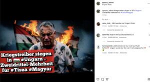 Ignaz Bearth: "Kriegstreiber siegen in Ungarn" und Kommentar: "Jetzt können wir nur noch auf Putin hoffen!! Ungarn wurde der EU zum Fraß vorgeworfen !!" (Screenshot Insta 12.4.26)
