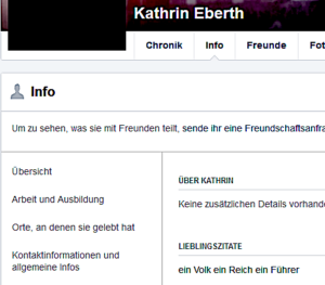 Kathrin Eberth auf Facebook: "ein Volk ein Reich ein Führer"