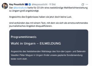 "Kontrafunk" sendet doch nicht (Screenshot X 12.4.26)