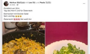 Markus F.: "Pünktlich am 20.4. ..." (Screenshot FB 20.4.25)