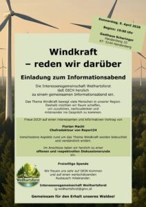 Report24-Betreiber Florian Machl als selbsternannter Windkraftexperte mit einem Vortrag in Handenberg