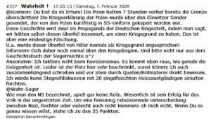 kreuz.net, User "Wahrheit": "Holocaustgläubige" (Screenshot 7.2.09)