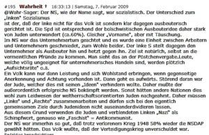 kreuz.net, User "Wahrheit": Gutheißung NS (Screenshot 7.2.09)