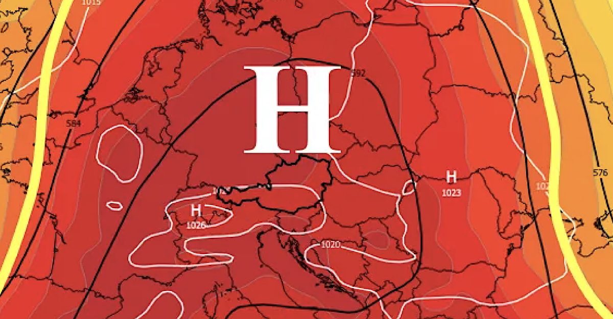 Eine Hitzeglocke über Österreich (Screenshot Manuel Oberhuber Bluesky 26.6.26)