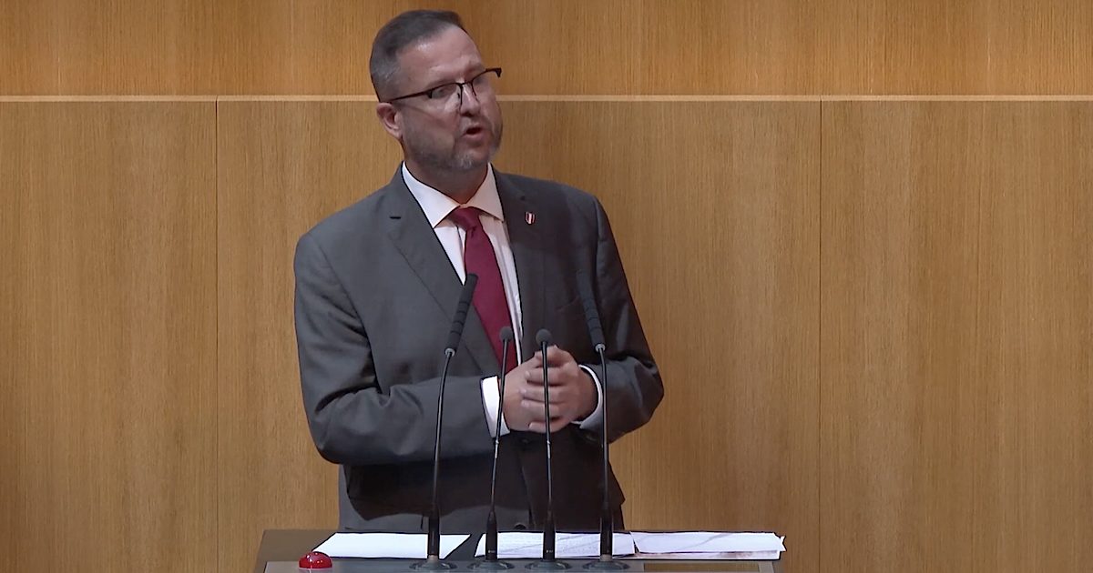 Christian Hafenecker Rede zur "Kurzen Debatte" (Screenshot Video @Parlamentsdirektion 6.7.26)