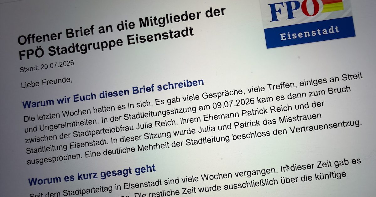 Offener Brief an die Mitglieder der FPÖ Eisenstadt