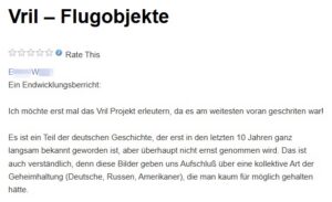 Frau W. über die "Vril-Flugobjekte"