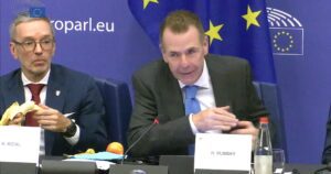 Herbert Kickl und Harald Vilimsky in Straßburg (Screenshot European Parliament Webstreaming, 16.9.26)