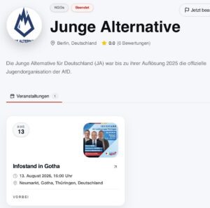 Patronaut: Veranstaltung der nicht existenten JA am 13.8.26