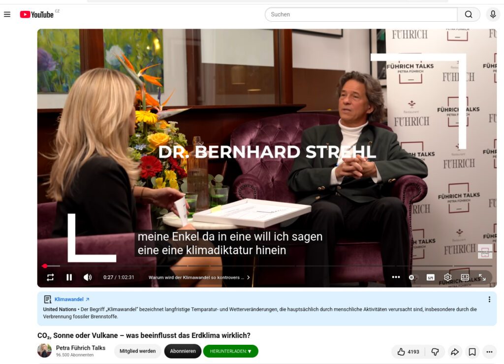 Bernhard Strehl warnt bei Petra Führich vor der „Klimadiktatur“ (Screenshot yt, 5.5.24)