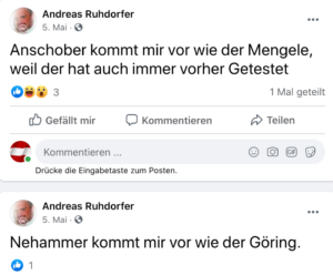 Andreas Ruhdorfer Anschober-Mengele, Nehammer-Göring