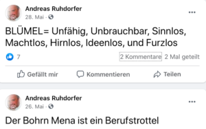 Andreas Ruhdorfer zu Blümel, Bohrn Mena