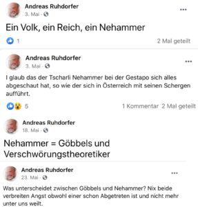 Andreas Ruhdorfer zu Nehammer: Gestapo, Goebbels