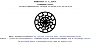 Das Nazi-Online-Lexikon "Allbuch", eine offensichtliche Kopie bzw. Klon desNazi-Online-Lexikon "Metapedia"