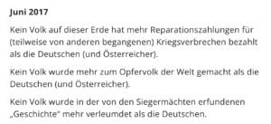 Erwin Annau in geschichtsrevisionischter Manier über die "Leiden" des deutschen und österreichischen Volkes