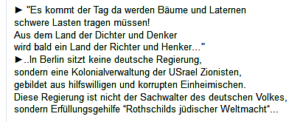 Antisemitische Hetze beim Staatenbund: "Usrael Zionisten", "Rothschilds jüdischer Weltmacht"