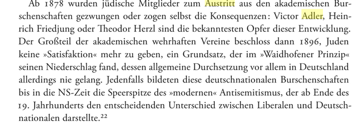 Austritt aus Burschenschaften wegen Antisemitismus (aus: Antisemitismus in Österreich 1933-1938. Böhlau Verlag, Wien 2018)