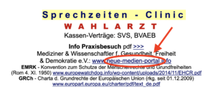 Schwurbelarzt Alois D. verlinkt auf Praxiswebsite zu rechten Medien