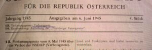 Verbotsgesetz 1945 (Quelle: nachkriegsjustiz.at)