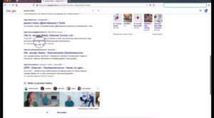 Belsky googelt Belsky und findet SdR und das DÖW (Screenshot Video Belsky 20.8.21)