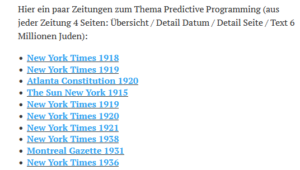 Belsky empfiehlt: Predictive Programming zu 6 Millionen jüdische Opfer (Screenshot Blog coronadatencheck)