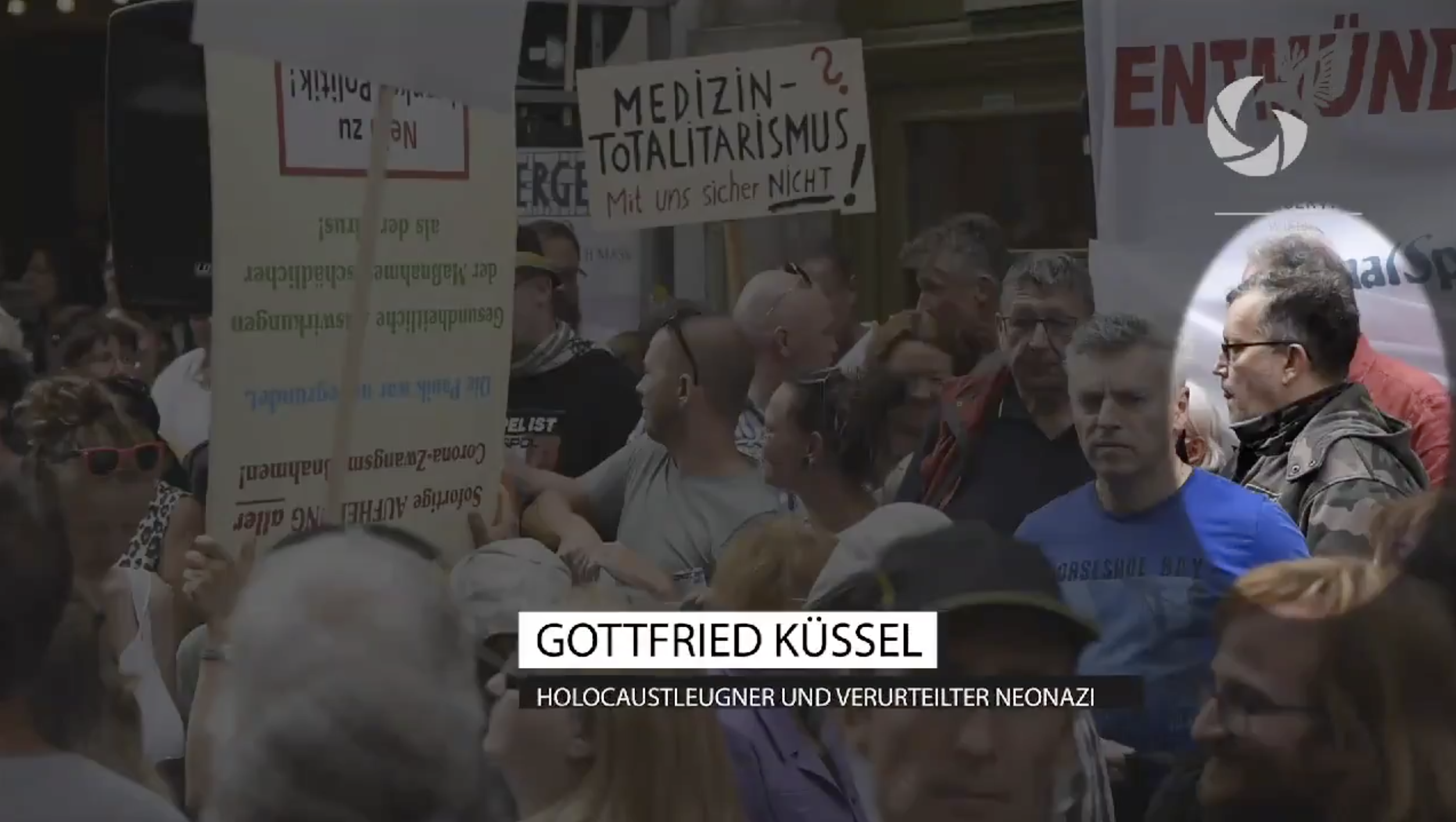Corona-Demo 17.9.20 mit Gottfried Küssel (Screenshot Video Presseservice Wien)