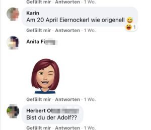 Herbert O. an Herbert M.: "Bist du der Adolf??"