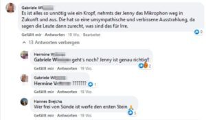 "nehmts der Jenny das Mikrophon weg"