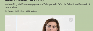 Medien berichten über Drohungen gegen Alma Zadi? (hier derstandard.at)