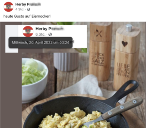 Herby P. postet seine Eiernockerl um 3:24