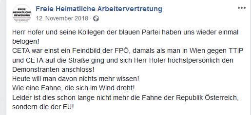 Norbert Hofer hat uns wieder einmal belogen (Screenshot Facebook)