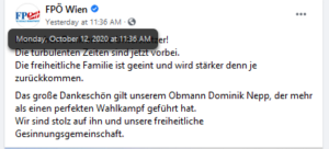 FPÖ Wien: "freiheitliche Familie ... stärker denn je", "mehr als perfekter Wahlkampf"