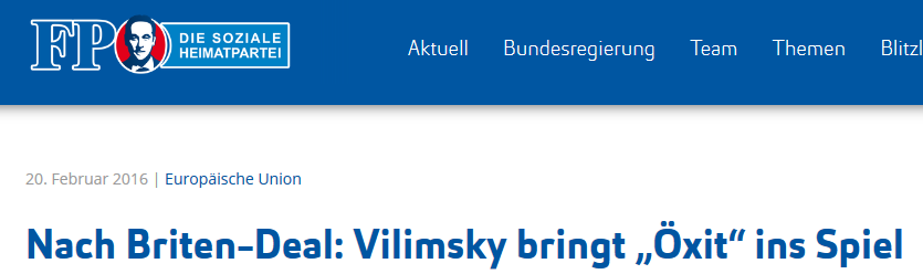 FPÖ-Vilimsky bringt Öxit ins Spiel (Variante 1)