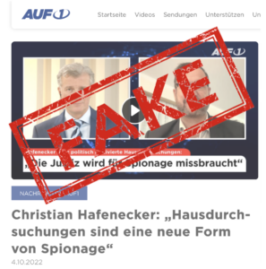 AUF1 verbreitet Fake-Nachricht von Hafenecker