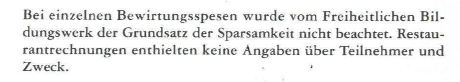 Nachtrag zum Tätigkeitsbericht des Rechnungshofes 1995 (Reihe Bund 1997/1), FBW Bewirtungsspesen