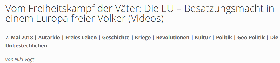 Für ein Europa freier Völker: "EU-Besatzungsmacht"