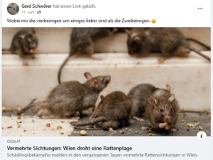 Gerd Schwörer: "zweibeinige Ratten" (Screenshot FB)