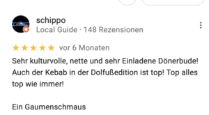 Google-Rezension zur Dollfuß-Gedächtniskirche: "Kebab in der Dollfussedition"