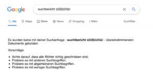 Google-Suche mit "Suchtbericht" und Name des FPÖ-Suchtberaters ergab null Treffer