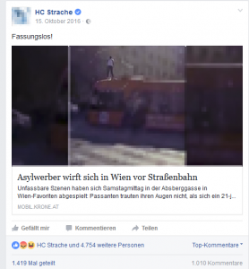 Das Posting von HC Strache auf Facebook - das die entsprechenden Kommentare auslöste...